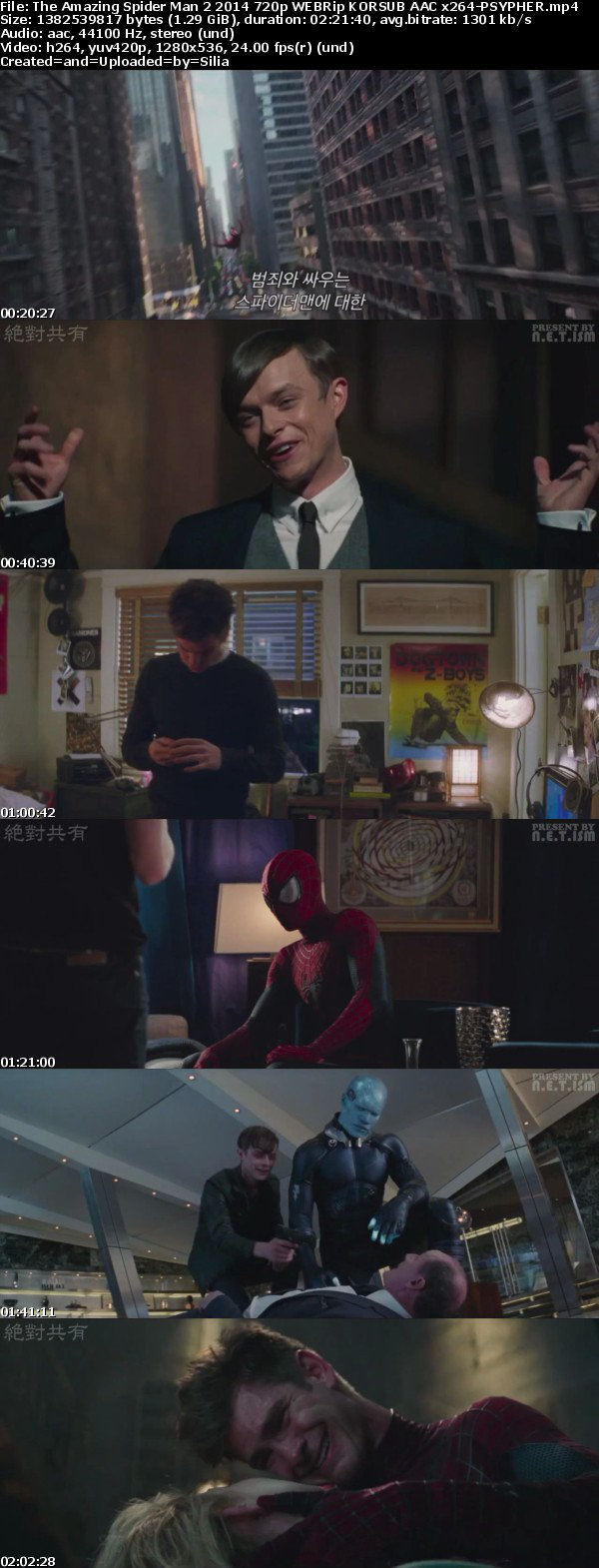 The Amazing Spider Man 2 (2014) 720p WEBRip KORSUB AAC x264-PSYPHER