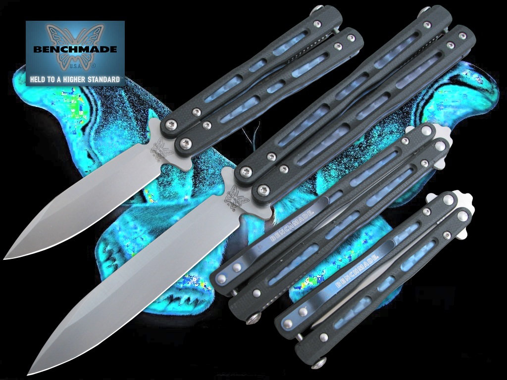 Couteau Papillon BENCHMADE BALISONG MORPHO II Acier D2 G10 Titane
