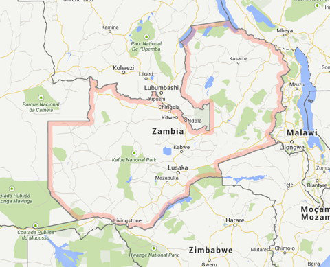 Carte de la Zambie. 