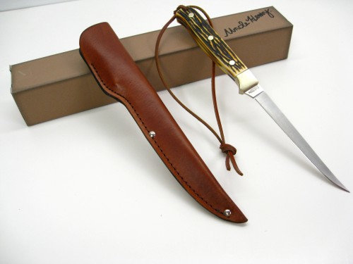 Couteau Schrade Uncle Henry Fillet Acier 7Cr17 Manche Delrin Etui Cuir SCH168UH - Free SHipping -Folding Knives Soldes 87wr