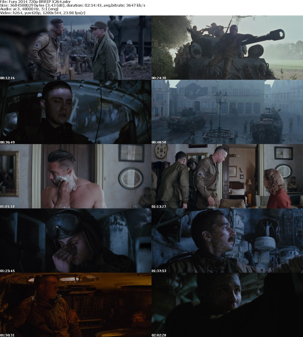 Fury movie 2014 720p BluRay Brad Pitt and Logan - YouTube