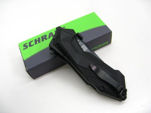 Couteau Automatique Tactical Schrade Military Lame Tanto Acier 4034 Serrat Manche Alu SCHA3BS - Free Shipping -Folding Knives Soldes