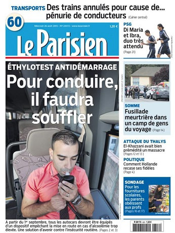 Le Parisien + Journal De Paris Du Mercredi 26 Août 2015