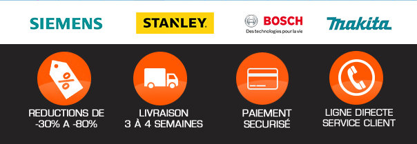 Garanties Bricoprive : réductions de -30% à -80%, Livraison sous 3 à 4 semaines, paiement sécurisé, Ligne directe pour joindre notre service client