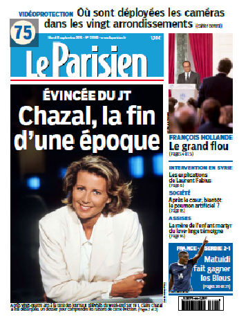 Le Parisien + Journal De Paris Du Mardi 08 Septembre 2015