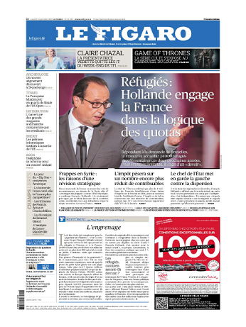 Le Figaro Du Mardi 08 Septembre 2015