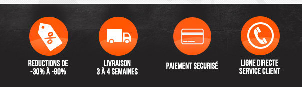 Garanties Bricoprive : réductions de -30% à -80%, Livraison sous 3 à 4 semaines, paiement sécurisé, Ligne directe pour joindre notre service client