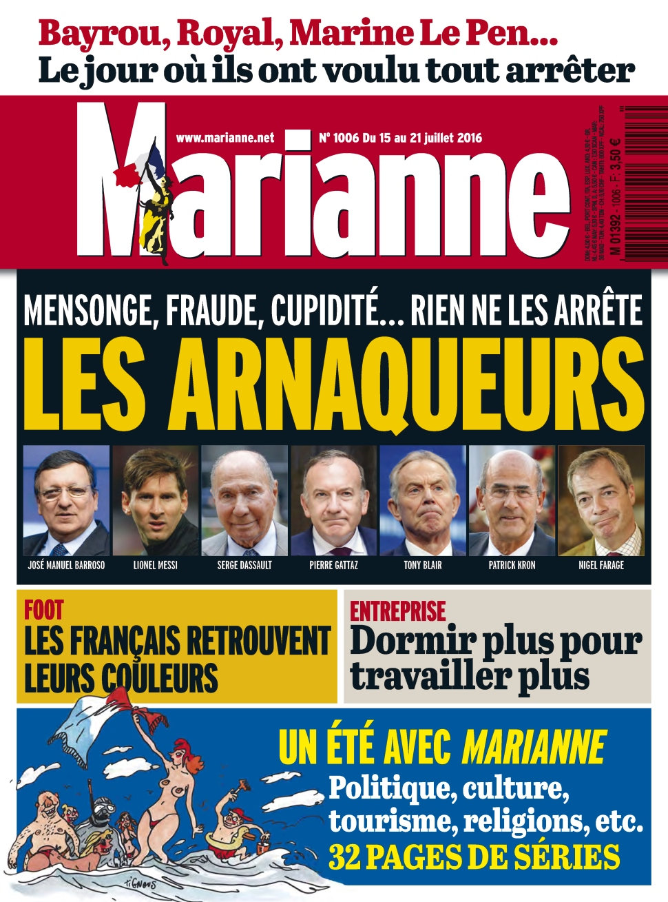 Marianne N°1006 - 15 au 21 Juillet 2016 