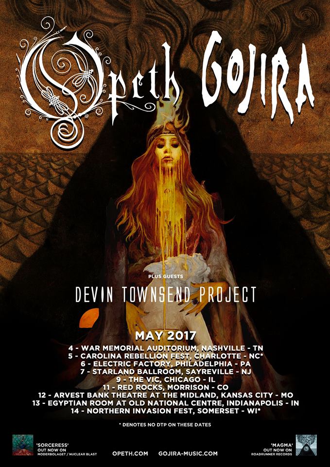Opeth + Gojira : American Tour May 2017