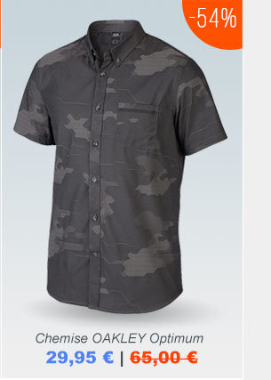 Chemise OAKLEY Optimum: 29,95 au lieu de 60,00. voir >>