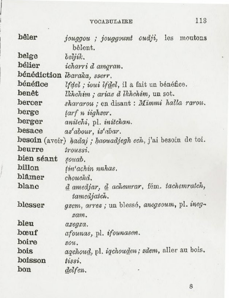 dictionnaire amazigh arabe
