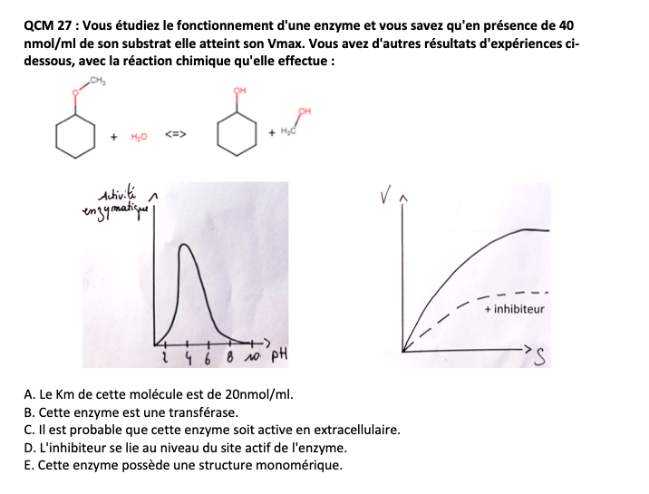 Qcm Colle Enzyme Ue Biomol Cules Tutorat Associatif Toulousain