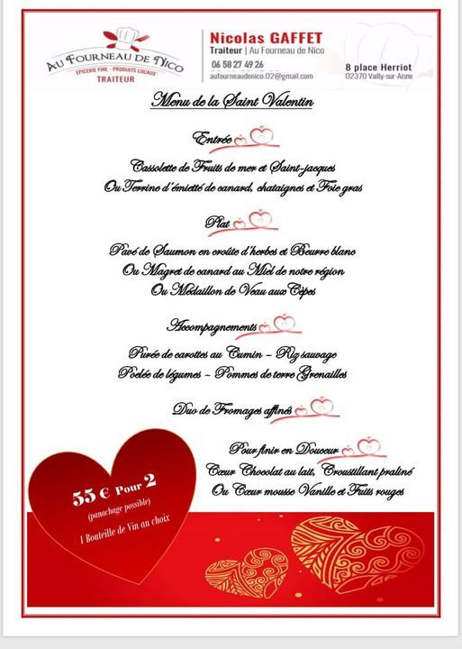 Carnets De Notes Au Fourneau De Nico Voici Le Menu Saint Valentin Que