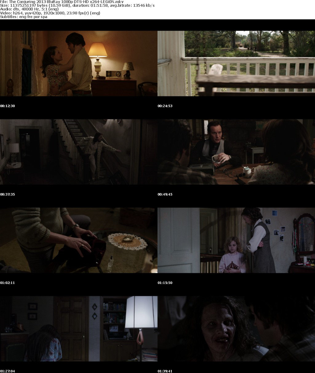 The Conjuring 2013 BluRay 1080p DTSHD x264LEGi0N  Tiny Download 