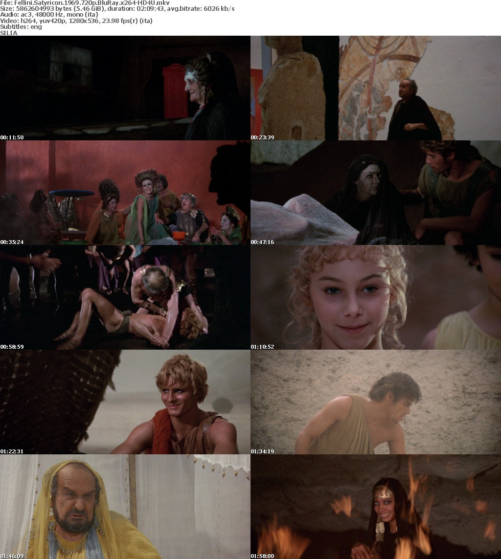 Fellini Satyricon 1969 720p BluRay x264-HD4U 0i2w