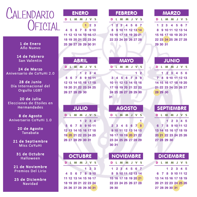 Calendario Anual de Actividades J0tv