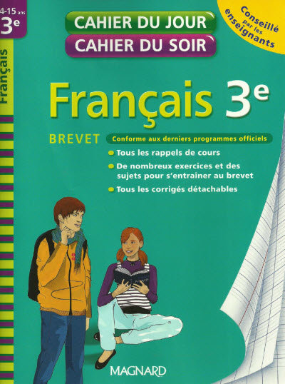 Français 3e Brevet - Cahier du jour cahier du soir