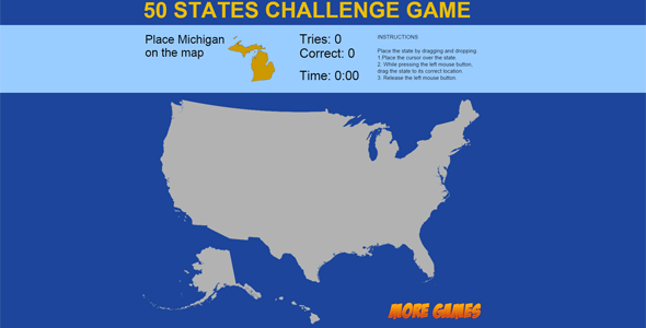 Codecanyon 8211 United States Map game 8211 50 States Challenge Zgyb