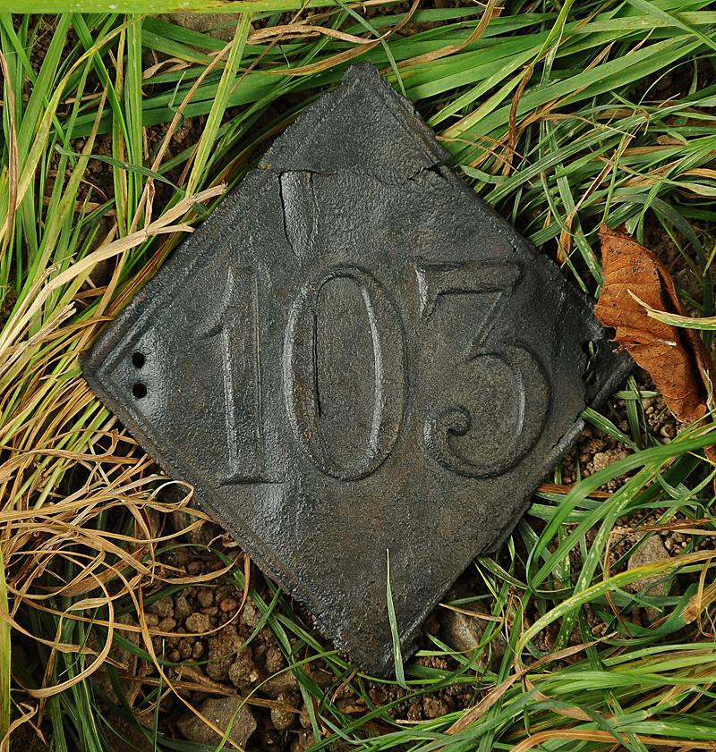 PLAQUE DE SHAKO MODÈLE 1810 DU 103ème RÉGIMENT D'INFANTERIE DE LIGNE, PREMIER EMPIRE 59xs