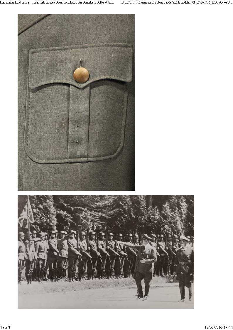 une veste d'unfiforme d'Hitler vendue aux encheres 4fsp