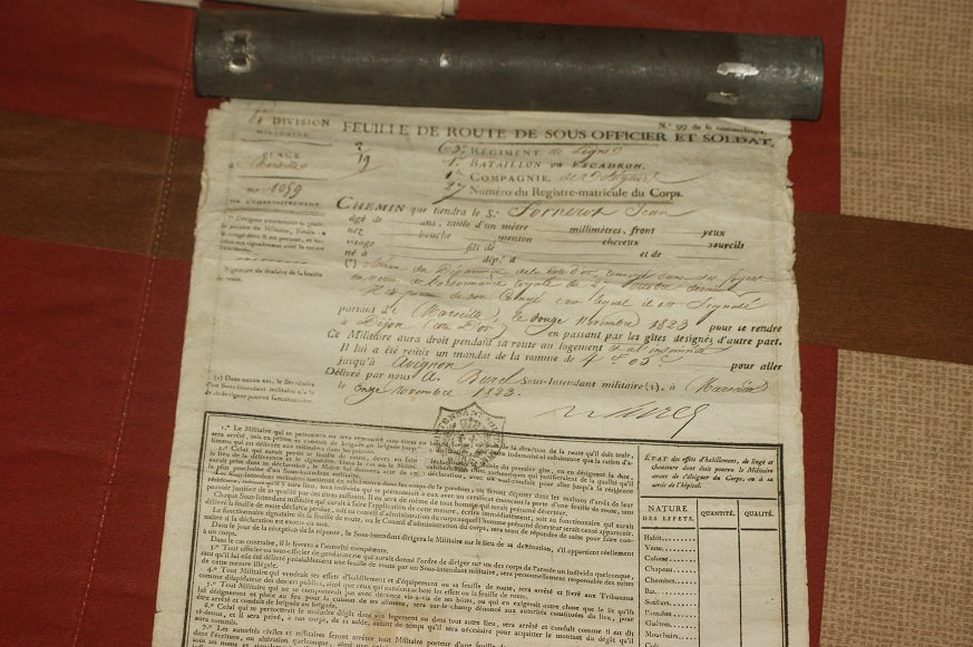 Tube porte documents de 1816 I3oh