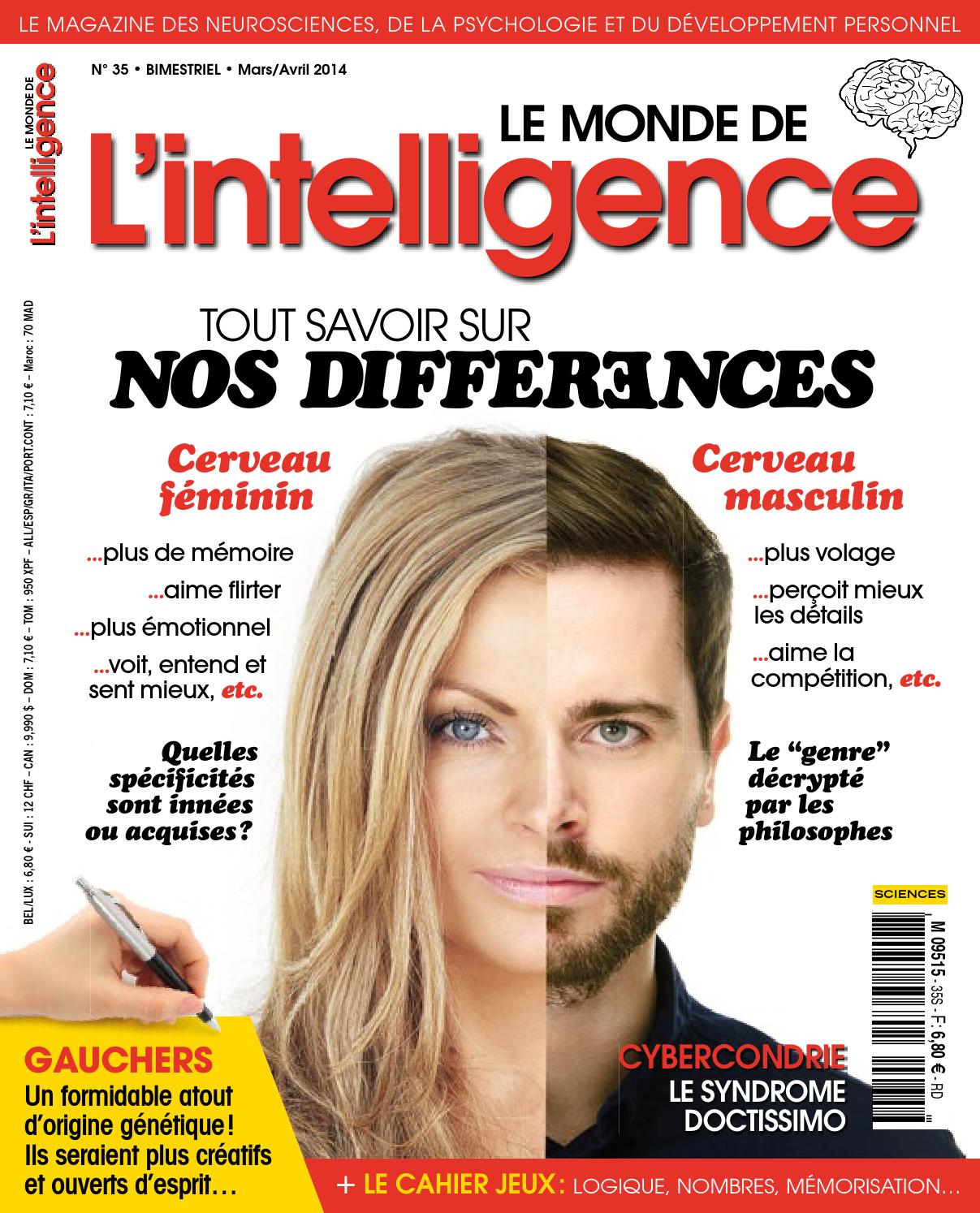 Le Monde de l'Intelligence N 35 - Cerveau Féminin/Cerveau Masculin 