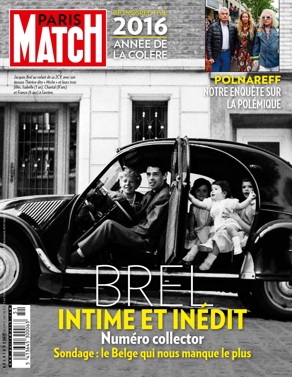 Paris Match Belgique N°797 - 15 au 21 Décembre 2016 