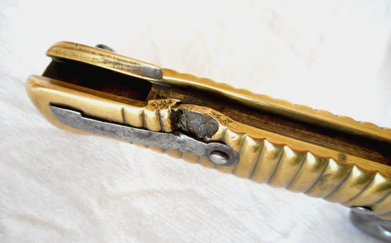 Sabre baïonnette modèle 1866 de Tulle avec impact 4h7w