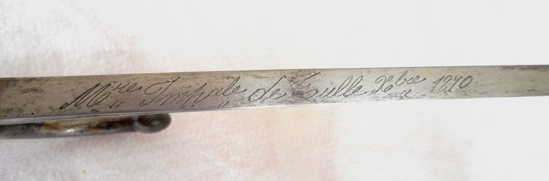 Sabre baïonnette modèle 1866 de Tulle avec impact 8m0l