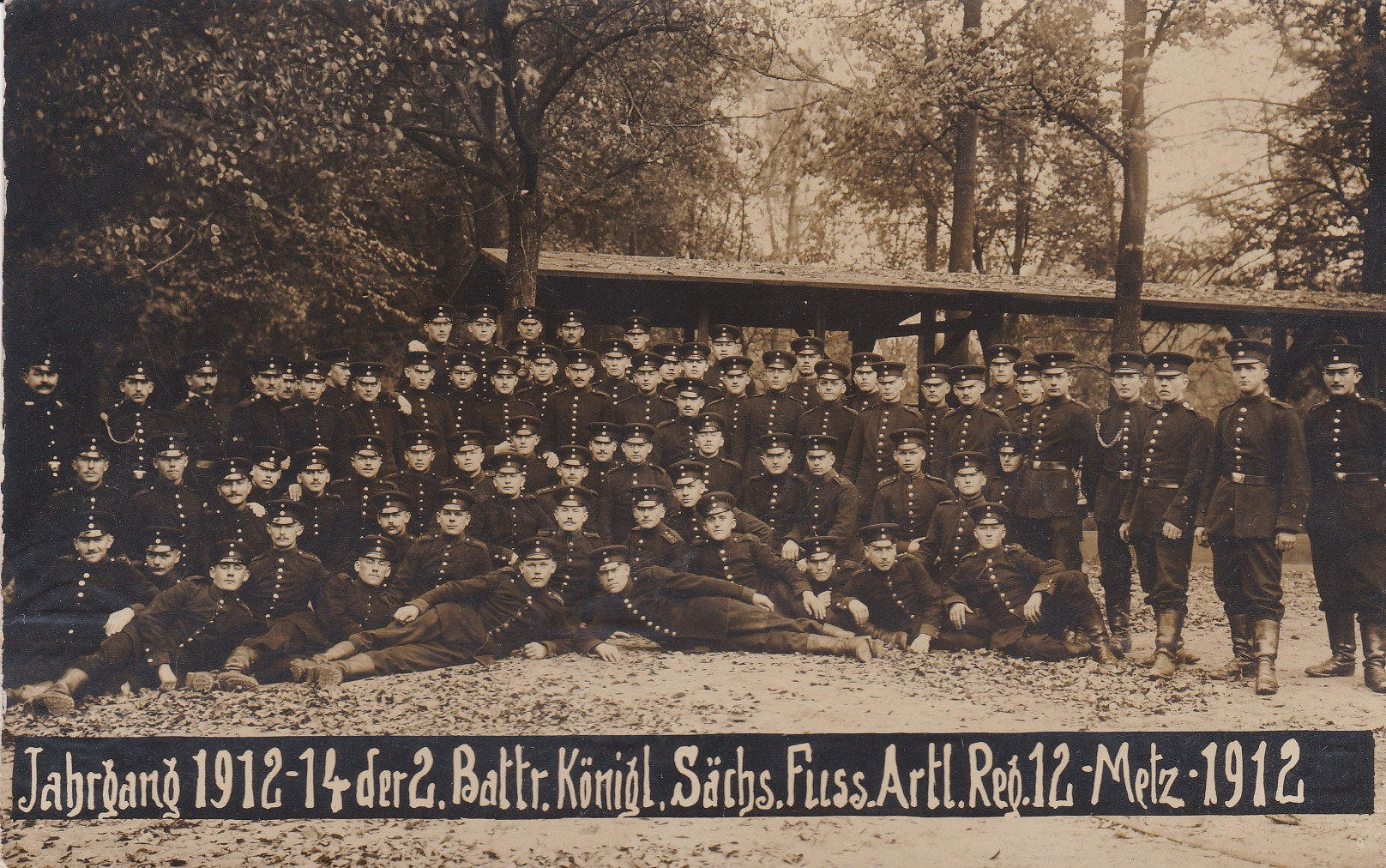 (H) carte photo 2eme batterie Fussartillerie Regiment Nr 12 Metz A CLOTURER 11ww
