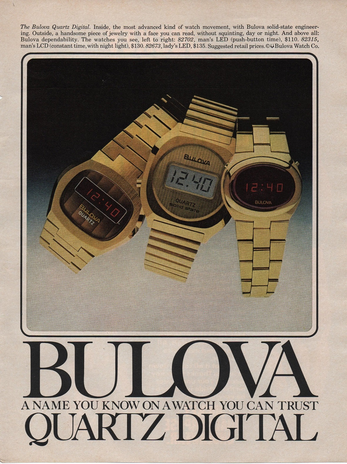 Bulova N6 vintage LED watch 1976 14ig