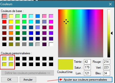Utilisation des couleurs personnalisées et couleurs web 6qla