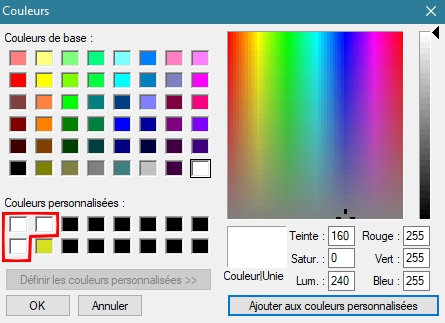 Utilisation des couleurs personnalisées et couleurs web 8cbc
