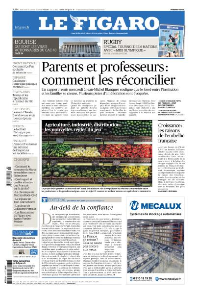 Le Figaro Du Mercredi 31 Janvier 2018