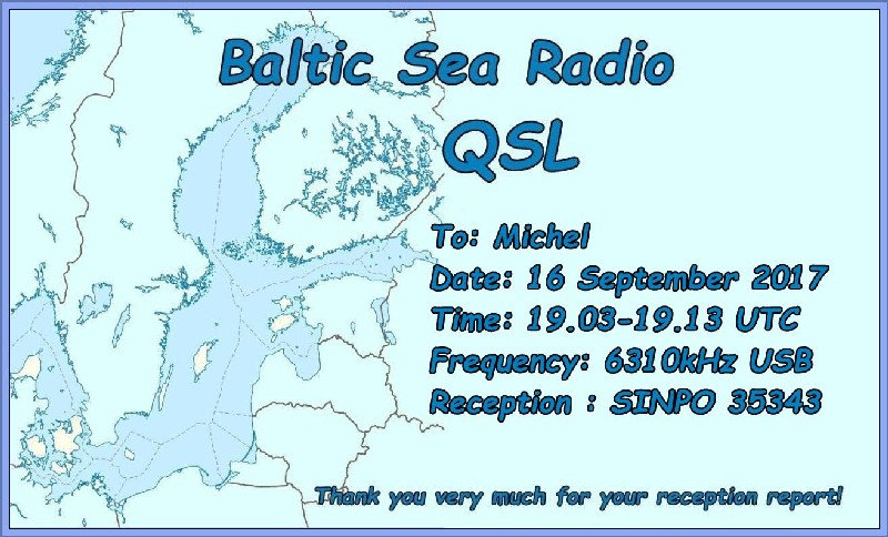 eQSL de Baltic Sea Radio 4nca