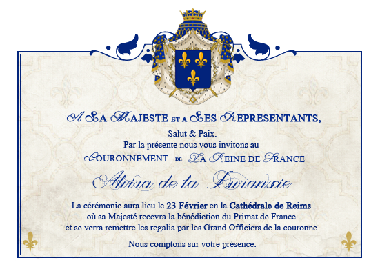 [MR] Fevrier 1466 - Couronnement de SM la Reine Alvira de La Duranxie Pb6v