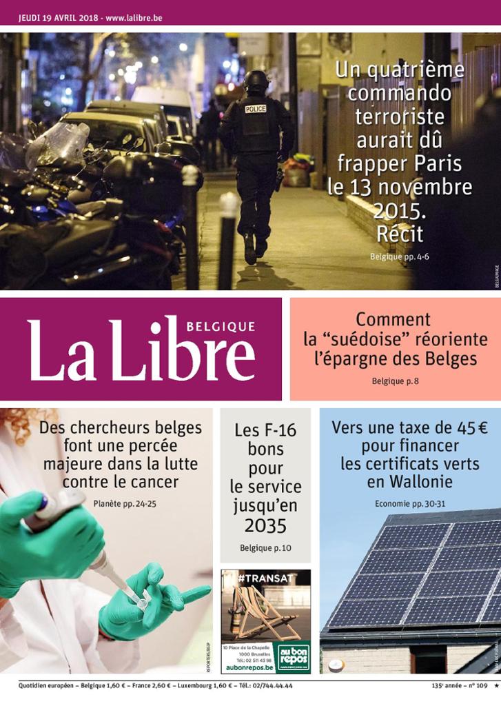 La Libre Belgique Du Jeudi 19 Avril 2018