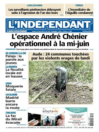 L'Indépendant ( 3 Editions ) Du Jeudi 10 Mai 2018