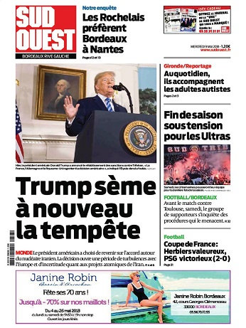 Sud Ouest (2 Editions) Du Mercredi 9 Mai 2018