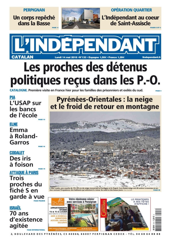 L’Indépendant (2 Éditions) Du Lundi 14 Mai 2018