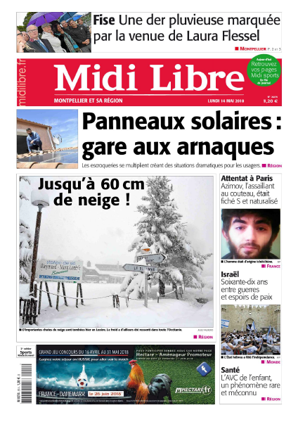 Midi Libre (Montpellier)  Du Lundi 14 Mai 2018