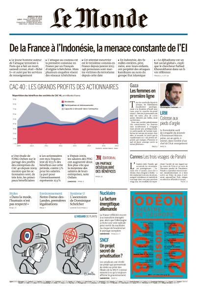 Le Monde Du Mardi 15 Mai 2018