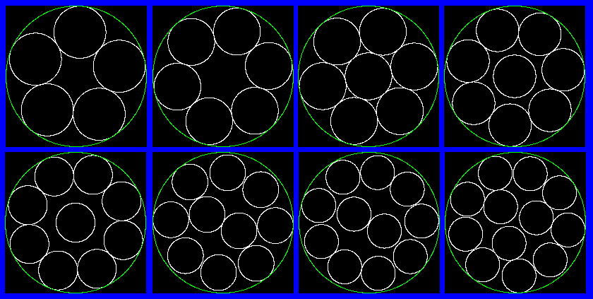 Arrangements de 5 à 12 cercles