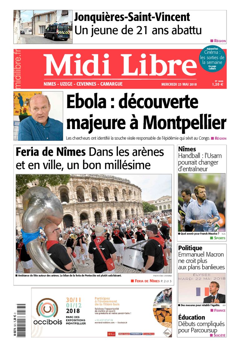 Midi Libre ( 2 éditions ) Du Mercredi 23 Mai 2018