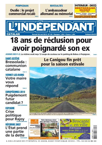 L’Indépendant (2 Editions) Du Samedi 26 Mai 2018