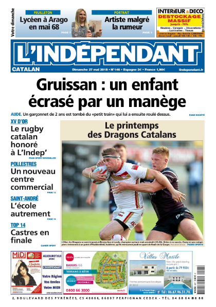 L'Indépendant ( 2 Éditions ) Du Dimanche 27 Mai 2018