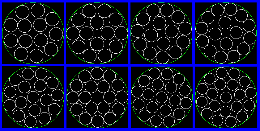 Arrangements de 13 à 20 cercles