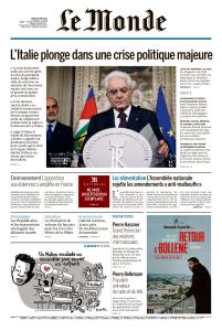 Le Monde Du Mardi 29 Mai 2018