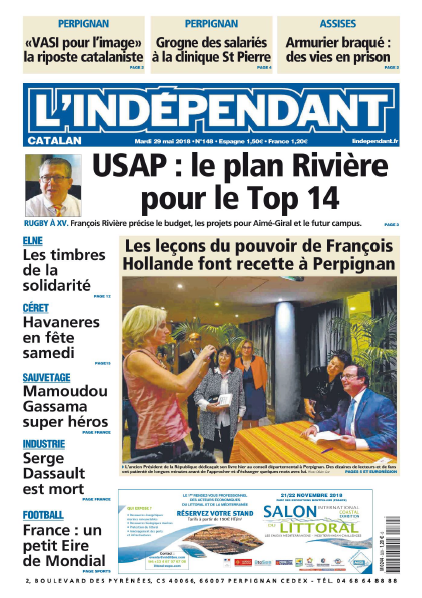 L'Indépendant ( 2 Editions ) Du Mardi 29 Mai 2018