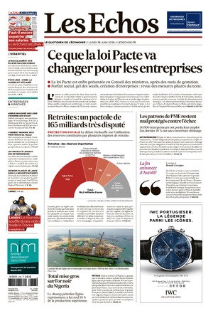 Les Echos & Les Echos Business Du Lundi 18 Juin 2018